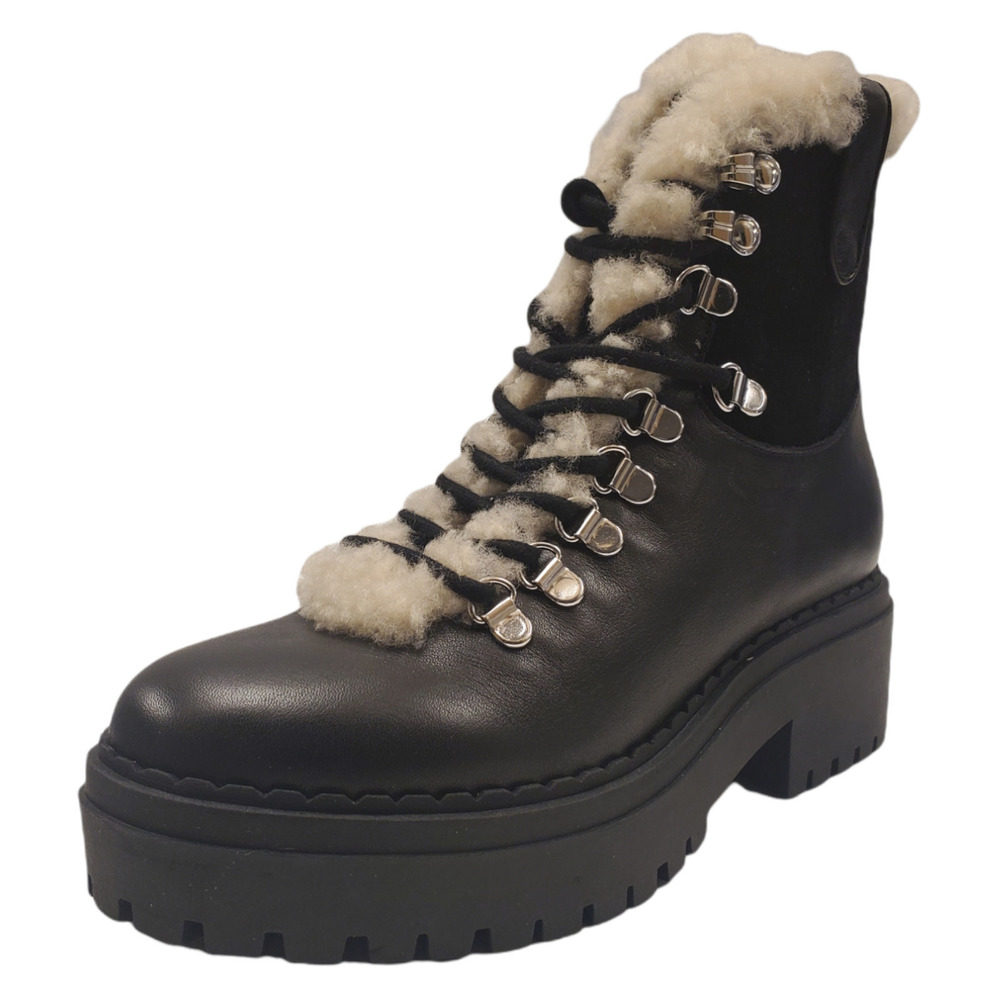 Marc Fisher Women  Nalina Leather Winter Boots Black Multi 5.5M